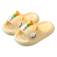 thumbnail image 4 of Hessimy Slides Boys Girls Flip Flops Slip On Beach Sandals Youth Pool Shower Shoes Summer Slippers Beach Pool Shoes(Yellow,12.5), 4 of 7