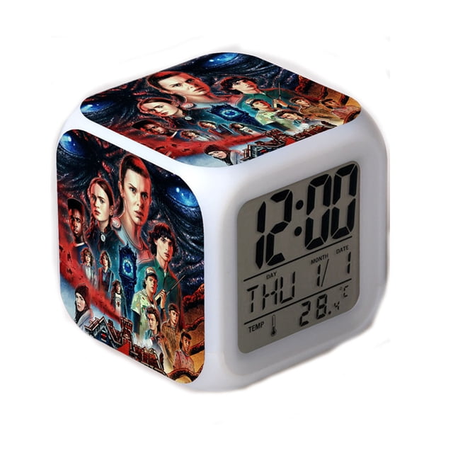 Despertador Strangers Anime Digital LED con temperatura