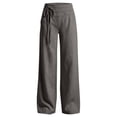 thumbnail image 3 of Shadoumai Linen Wide Leg Pants Lightweight Drawstring Elastic Waist Loose Summer Beach Vacation Pockets Girls 4-13 Years, 3 of 7