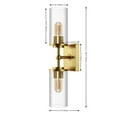 thumbnail image 3 of SAFAVIEH Lolita 2-Light LED Brass Gold Iron Wall Sconce with Clear Shade, 3 of 8