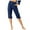 Navy, variant on YLOMAY Women's Cropped Pants Women Capri Pants Solid Color Stretch Mid Waist Drawstring Straight Leg Button Cotton Linen Casual Trousers with Pocket Regular Fit Summer Fall Beach Lightweight