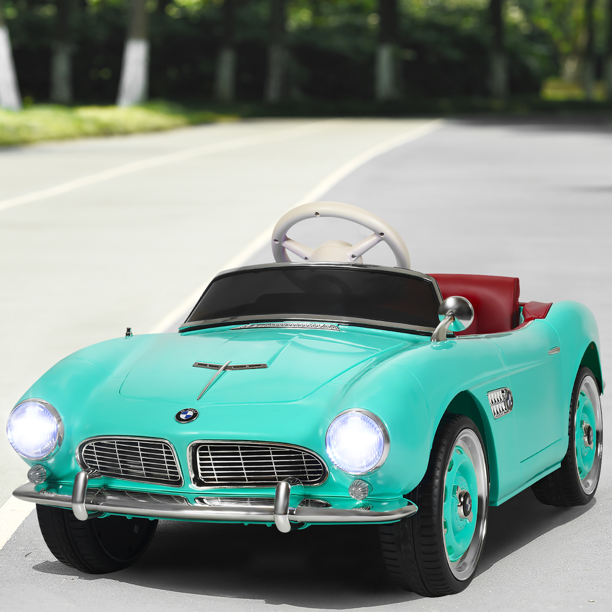 Costway 12V BMW 507 Licensed Electric Kids Ride On Retro Car RC w/Music & Lights Green - image 3 of 10