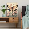 thumbnail image 4 of Qisvanset 12x16 Inch Framed Canvas Wall Art Vintage Dragonfly Pink Wildflower Botanical Pastel Living Room Wall Art, 4 of 7