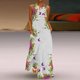 thumbnail image 2 of Gibobby Vestido largo de playa de verano para mujer Vestido maxi floral sin mangas con cuello en V de verano para mujer(Verde,XL), 2 of 5