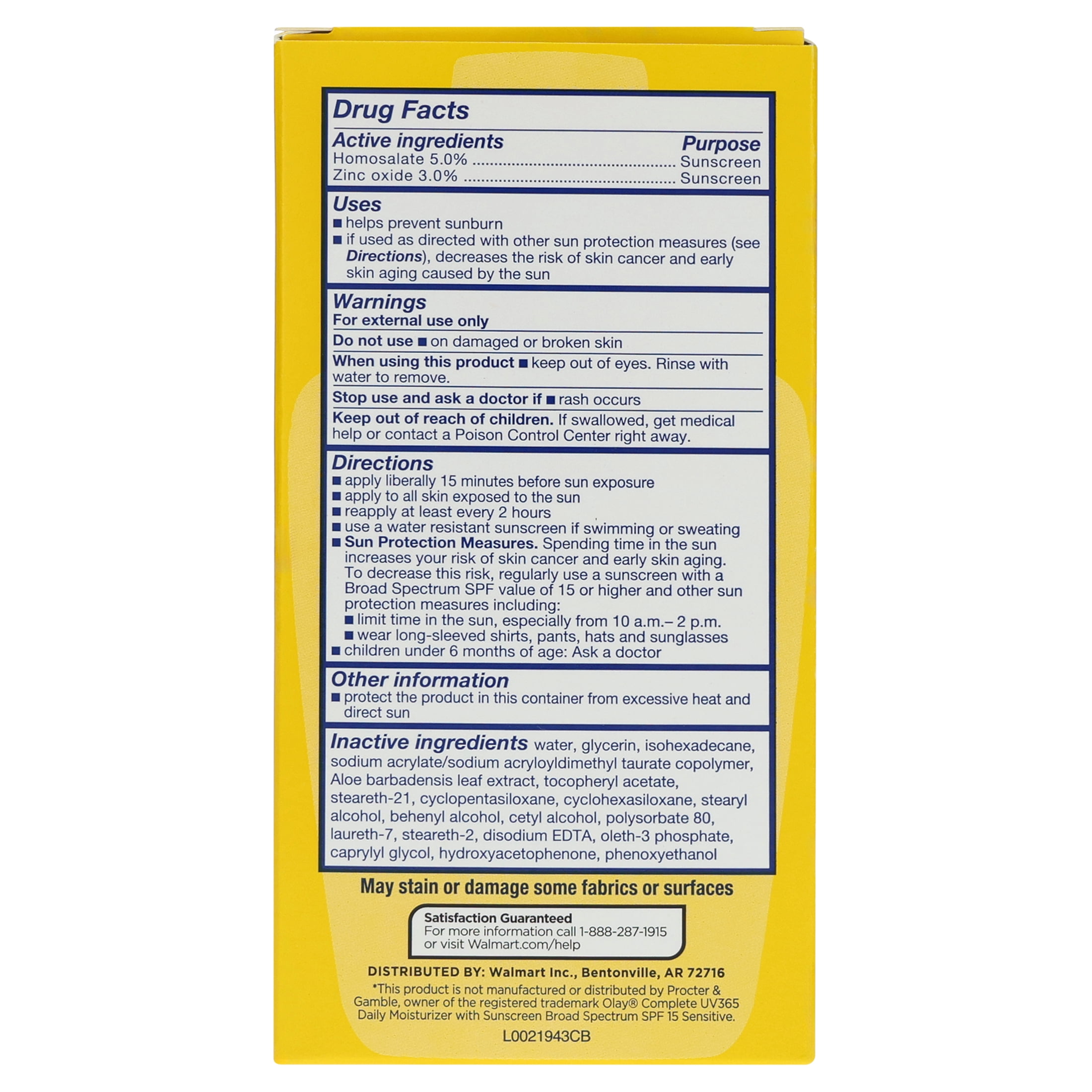 Equate All-Day Moisturizing Lotion for Sensitive Skin with Broad Spectrum SPF 15 Sunscreen, 6 fl oz