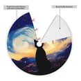 thumbnail image 2 of Rocae Cat Under Starry Skies for Christmas Tree Skirt with Pom Pom Trim for Holiday Party for Holiday Home Decor Indoor Outdoor-30", 2 of 7