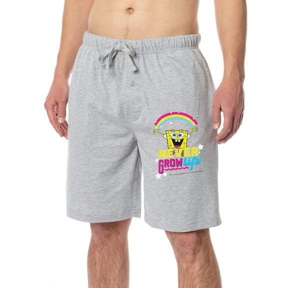 SpongeBob SquarePants Mens' Never Grow Up Sleep Lounge Pajama Shorts