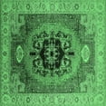 thumbnail image 1 of Ahgly Company Indoor Square Oriental Emerald Green Industrial Area Rugs, 7' Square, 1 of 4