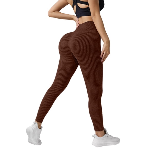 Endives Womens Yoga Legging Fitting High Waisted Hip Lifting Vertical Stripe Yoga Pants Outerwear Jogging Sports Pants