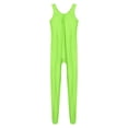 thumbnail image 6 of TiaoBug Womens Oil Sleeveless Bodycon Jumpsuit Sheer Full Body Sport Bodysuit Bodystocking Tight Swimsuit Fluorescent Green XL, 6 of 7