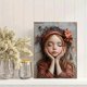 thumbnail image 2 of Qisvanset Framed Canvas Wall Art 12x16 Inch Vintage Psalm Girl Baptism Bible Verse Wall Art, 2 of 5