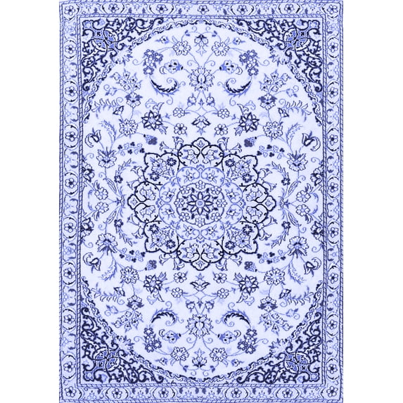Ahgly Company Indoor Rectangle Persian Blue Traditional Area Rugs, 7' x 9'