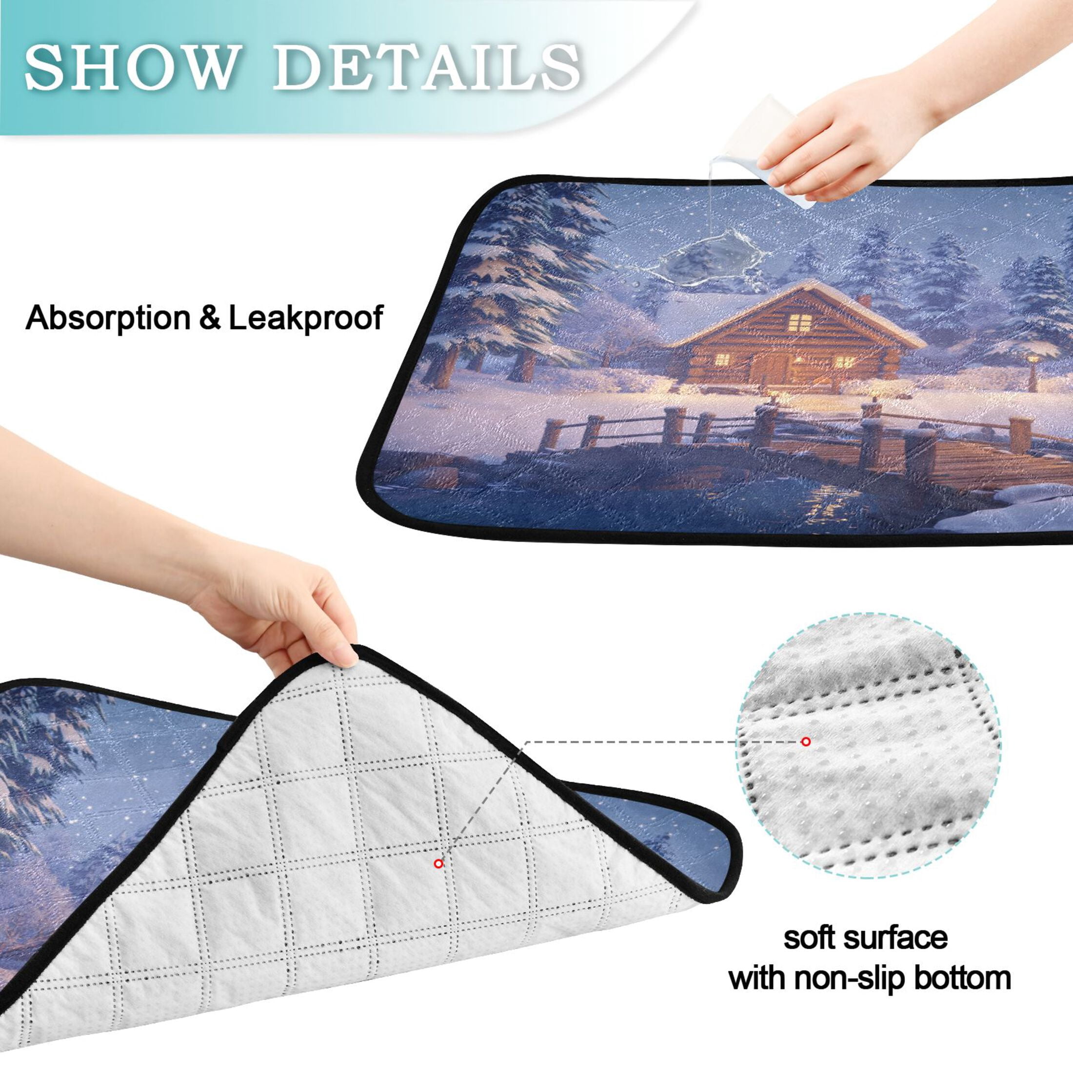 Washable Pet Pee Pads with Super Absorbent Reusable Training Pads for Dogs & Cats A Cozy Log Cabin Nestled