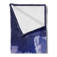thumbnail image 2 of Moon Soft Flannel Fleece Throw Blanket, Cloudy Sky Illustration of the Moon and Stars in the Night Cosmic Universe Print, Cozy Plush for Indoor and Outdoor Use, 60" x 80", Yellow Purple, by Ambesonne, 2 of 5
