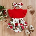 thumbnail image 3 of LAICAIW Infant Girl Short Sleeve Cartoon Floral Prints Ruffle Summer Newborn Rompers Jumpsuits Clothes Boy 2t (Red-A, 12-18 Months), 3 of 7