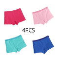 thumbnail image 2 of LYMAYTER Toddler Little Girls Solid Cotton Boxer Briefs Mid Waist Soft Lightweight Casual 4pcs, 2 of 8