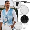 thumbnail image 6 of Yuyamidu Blue Snowman Mens Suit Vest Christmas V-Neck 3-Pocket Waistcoat Dress Formal Business Tuxedo Wedding Party, Size S, 6 of 7