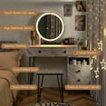 thumbnail image 5 of Costway Vanity Table Stool Set Dimmer LED Mirror Large Storage Cabinet Drawer White, 5 of 12