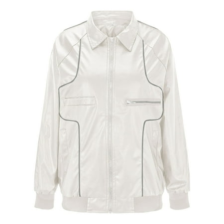 

Women s Autumn And Winter Long Sleeved Loose Retro Street Biker PU Leather Jacket plus Size Scrub Coat Quilted Vest