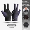 thumbnail image 2 of Open Finger Billiard Pool Gloves Adjustable Sticker Polyester Snooker Pool Gloves Portable Lightweight Reusable Amateur Training Black, 2 of 6
