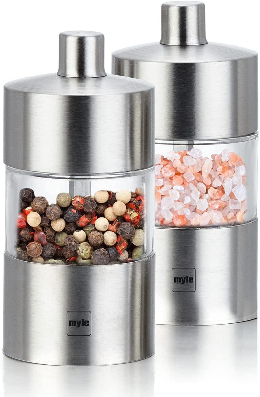Dual Salt and Pepper Mill Adjustable Ceramic Grinder for different Coarseness 