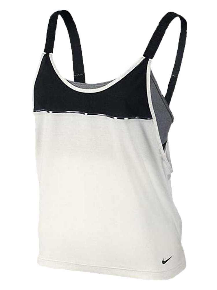 Nike Nike Women Woven 2 in 1 Loose Sport Bra Tank Training Top White