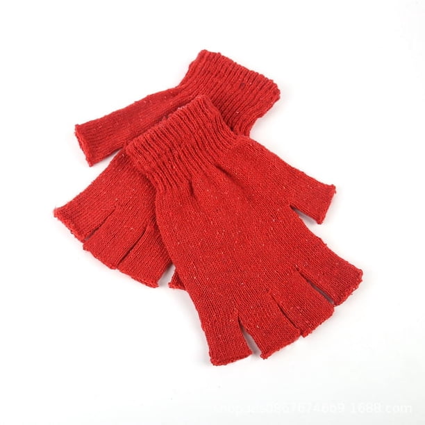 Guantes de punto para hombre de primavera y otoño, cálidos guantes de lana de hilo acrílico grande, hilo reciclado, Dew 235 finger