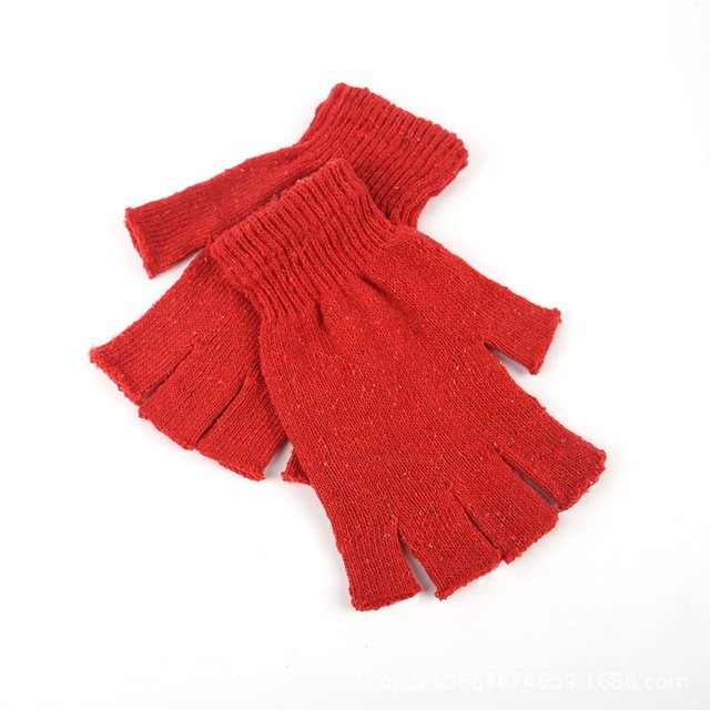 Guantes de punto para hombre de primavera y otoño, cálidos guantes de lana de hilo acrílico grande, hilo reciclado, Dew 235 finger