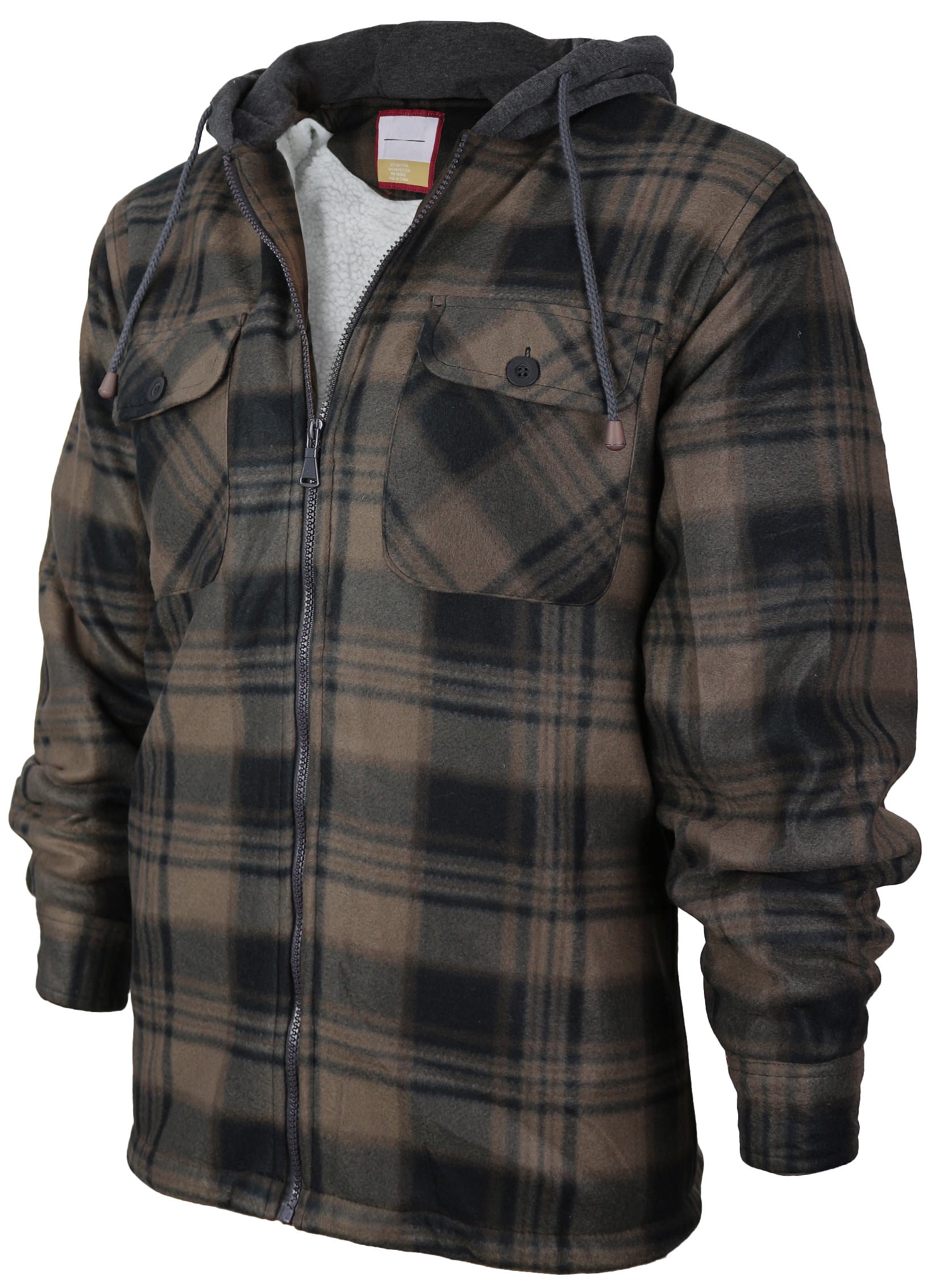 plaid sherpa hoodie