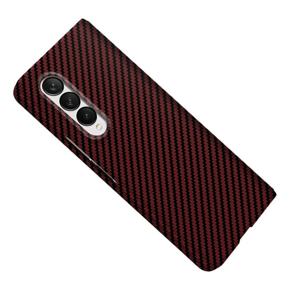 SaniMore for Samsung Galaxy Z Fold 4 7.6" 2022 Folding Case, Carbon Fiber Shockproof Anti-drop Lens All-inclusive Wireless Charging Anti-fingerprint Slim Magnetic Case for Galaxy Z Fold 4, Winered