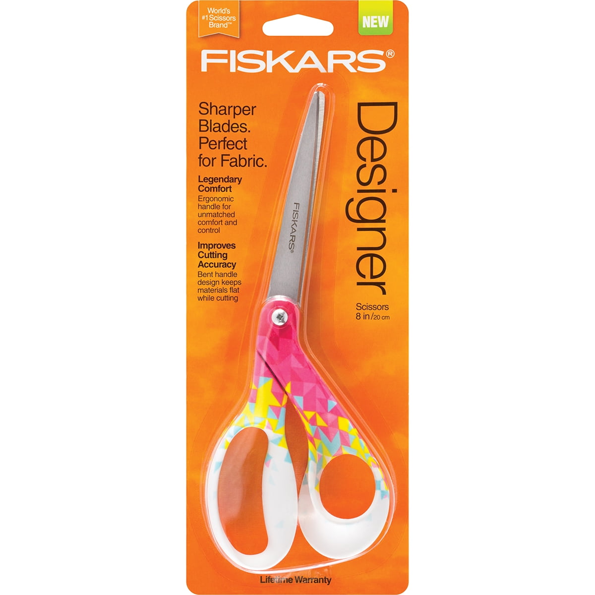 Fiskars Pink Triangle Designer Bent Scissors 8'