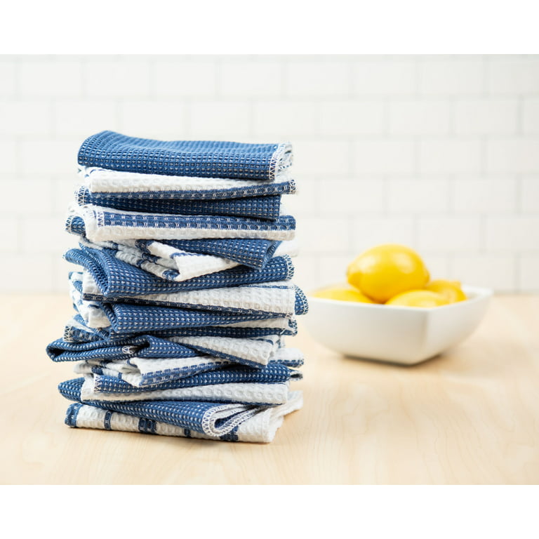 Mu Kitchen- Set of 2 Striped Dishcloths- Blue