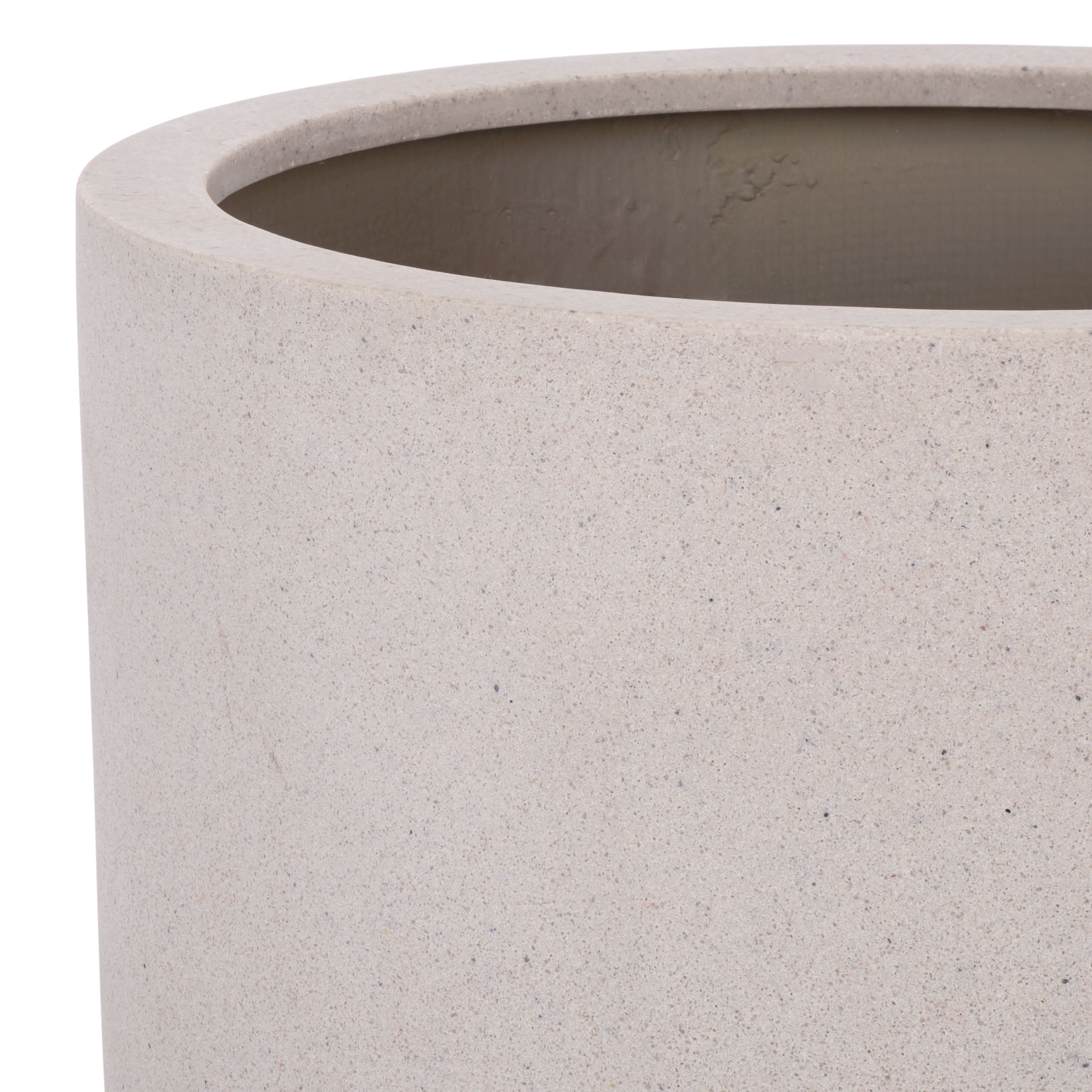 Safavieh 21.7" x 21.7" x 22" Round Beige Fiberstone Plant Pot