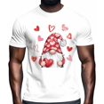 thumbnail image 2 of T-Shirts for Men, Valentine's Day Gnome Crew Neck Cotton T-Shirt Men's Short Sleeve Love Dwarf, 2 of 8