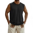 thumbnail image 2 of T Shirts for Men Plus Size Solid Color Crew Neck Casual Loose Tee Shirts Sleeveless Big and Tall Mens Summer Outdoor Sport Tops, 2 of 9