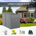 thumbnail image 4 of Outsunny 4.6' x 9' Metal Outdoor Storage Shed, Garden Utility Tool House with Double Lockable Doors for Backyard, Patio, Lawn, Garage, Gray, 4 of 10