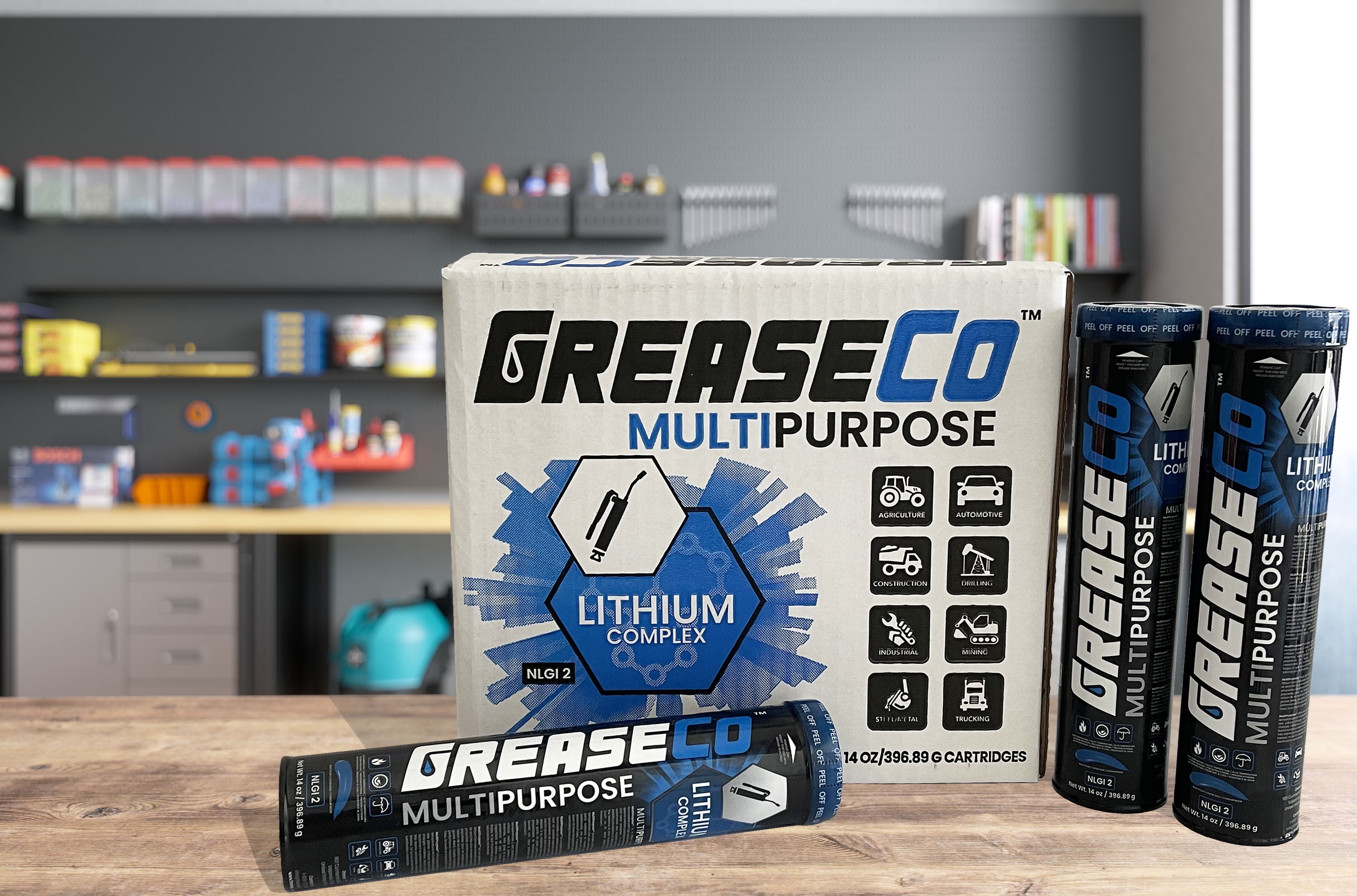 Wheel Bearing Grease Tube Lithium Complex | High Temp | Axle | Automotive | Tractor | Grease Cartridge for Grease Gun | Ball Joint | Marine | Blue | Case of Grease 10 Tubes | NLGI 2 | Multipurpose