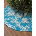 thumbnail image 2 of Nautical Conch Christmas Tree Skirt 48 Inches Large Christmas Skirt Tree, Teal Beach Coastal Geometric Striped Tree Skirt Christmas Decorations for Fireplace Party Holidays Indoor Outdoor, 2 of 7
