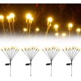 thumbnail image 1 of Paquete de 4 10 luciérnagas LED con energía solar (4 piezas, blanco cálido), luces decorativas impermeables para exteriores, luces de jardín oscilantes para paisaje de caminos, balanceo cuando sopla, 1 of 5