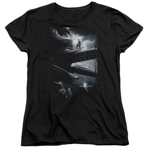 Power Rangers - Black Zord Poster - Women's Short Sleeve Shirt - Medium
