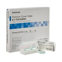 McKesson Microscope Glass Cover, #2 Thickness - Precleaned, 22 mm x 22 mm, 10 Ct