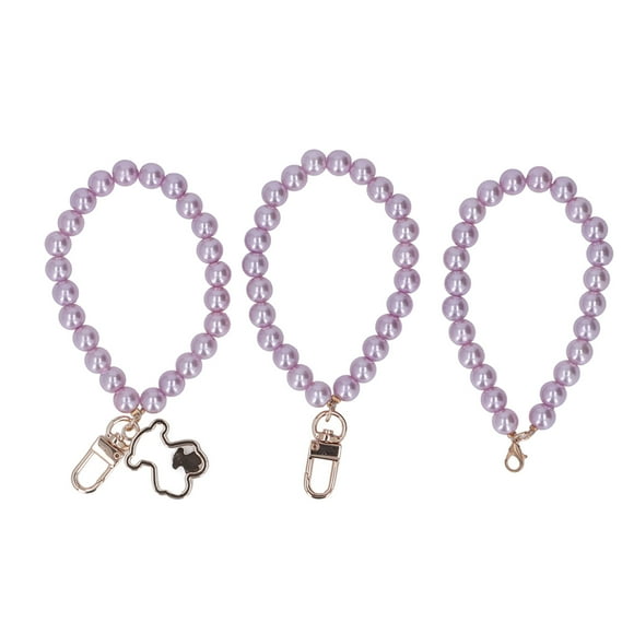 Oubit Pearl Key Chain,3Pcs Pearl Key Chain Pearl Hand Wrist Lanyard Bag Chain Custom Engineered