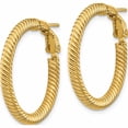 thumbnail image 2 of 14K Yellow Gold 3X20mm Twisted Round Omega Back Hoop Earrings (26.5 X 26.25) Made In Peru pre943, 2 of 7