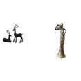 thumbnail image 1 of Elegante Conjunto De Figuras De Resina De Reno Y Dama Tribal, Escultura única De Animal Y Vintage Para Sala De Estar, Estudio, Escritorio, Decoración De Gabinete., 1 of 8