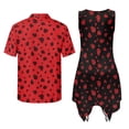 thumbnail image 7 of Psesaysky Couples Matching Outfit Red Ladybug Print Sleeveless Dress for Women A Line Tank Sundress&Mens Button Down Shirts for Party Holiday Wedding,S-5XL, 7 of 7