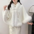 thumbnail image 2 of jtjvou Faux FUR Shawl for Women Winter FUR Coat Wedding Party FUR Stole Wraps Cape for Evening Dresses White Free Size, 2 of 4