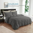 thumbnail image 6 of 500 TC 100% Egyptian Cotton Premium Duvet set Zipper Closur Ultra Soft Durable and Fade Resistant Color Dark Grey Stripe size King, 6 of 6