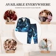 thumbnail image 7 of Fotbe Celestial Ram Night Sky Pattern Long Sleeve Pajama Set for Women,Sleepwear Set,2-piece Loungewear Set,Soft PJs Comfy Nightwear with Pockets -Large, 7 of 7