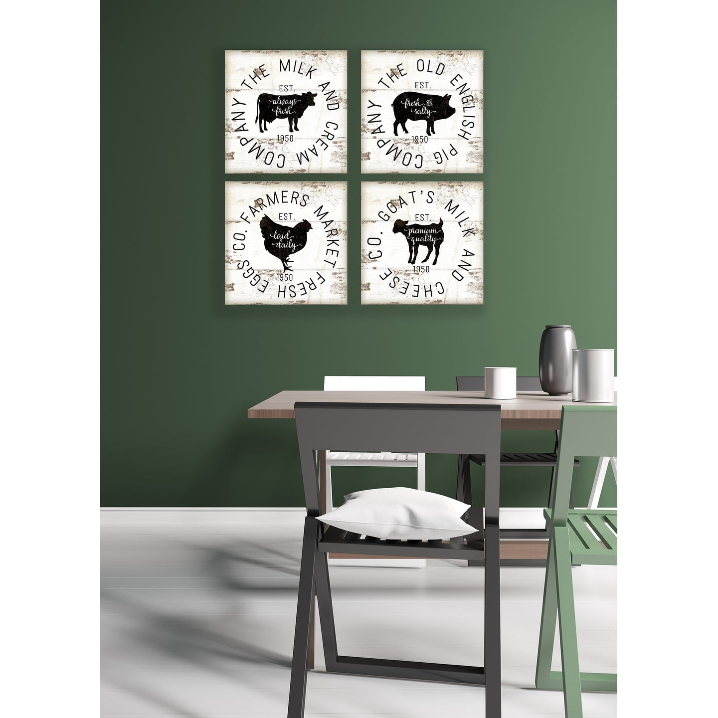 Stupell Goat Milk and Cheese Co Sign Canvas Wall Art 17 x 17