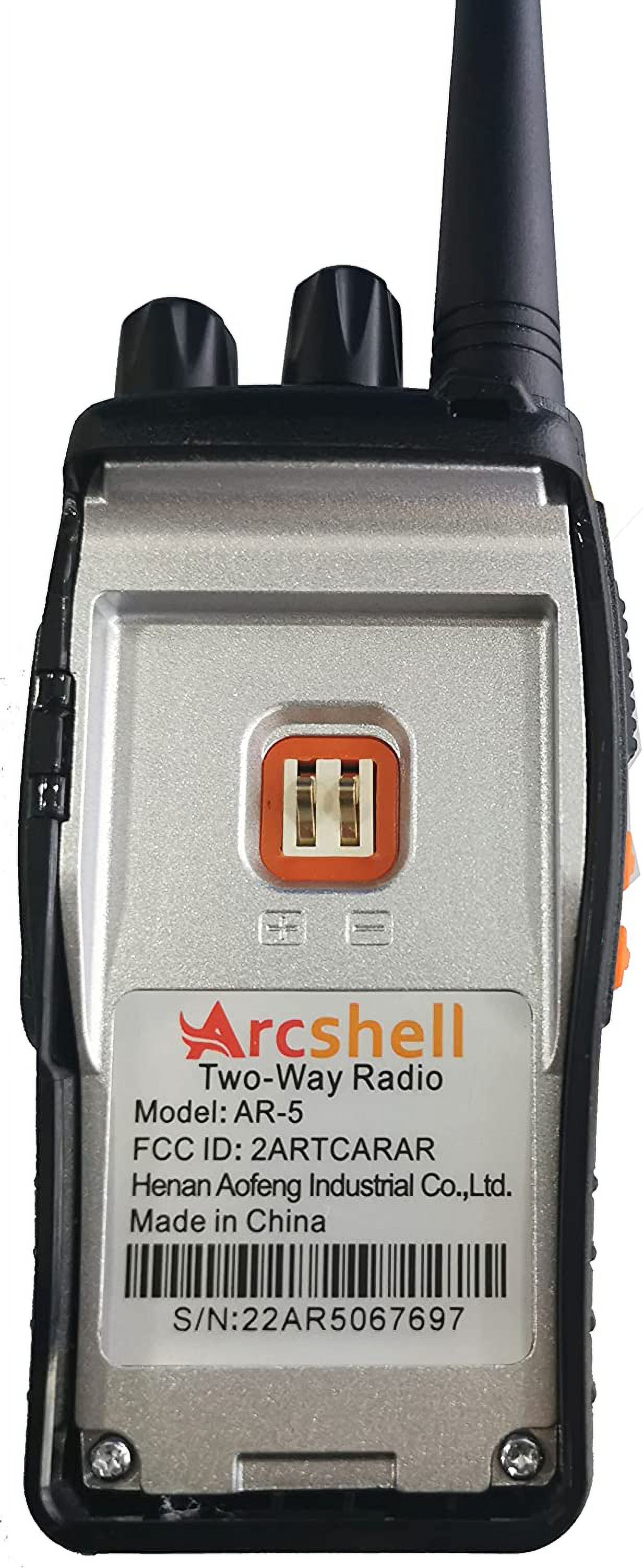 Arcshell Rechargeable Long Range Two-Way Radios with Earpiece Pack Walkie  Talkies Li-ion Battery and Charger Included